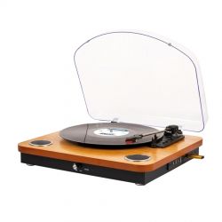 Platine disques vinyle autonome avec haut parleur stéréo - avec fonction d'enregistrement sur clé