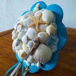 Bouquet de mariée avec des coquillages