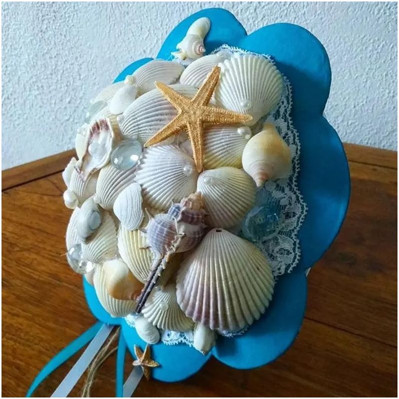 Bouquet de mariée avec des coquillages