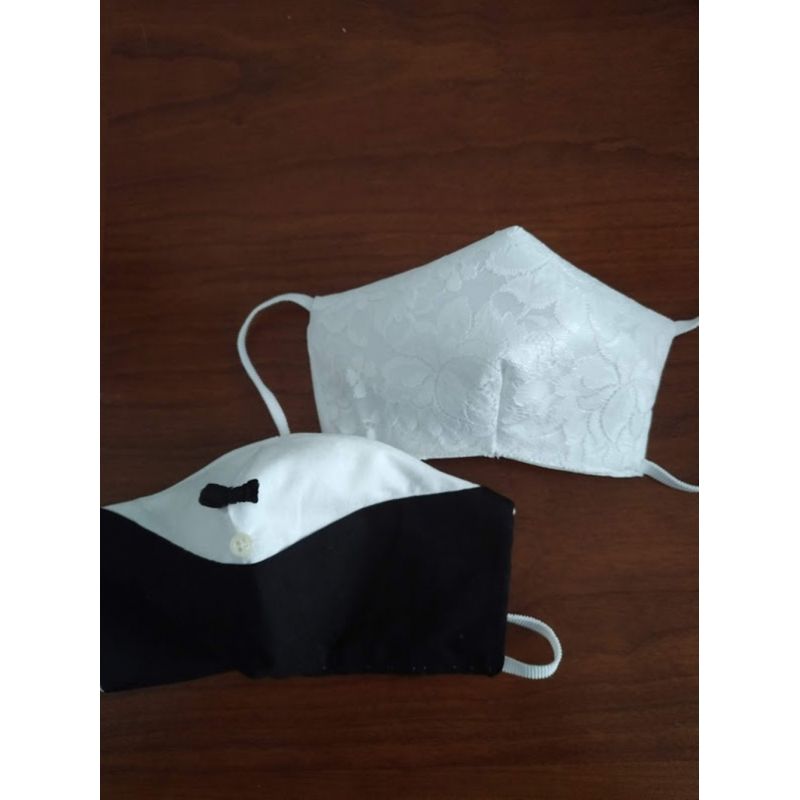 Couvre masque pour jeunes mariés Monsieur / Madame