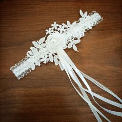 Jarretière pour un mariage champetre (personnalisée) 
