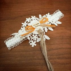 Jarretière pour un mariage champetre (personnalisée) 
