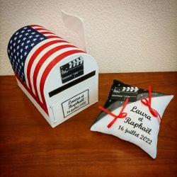 Boite à lettre USA - tirelire pour mariage personnalisée