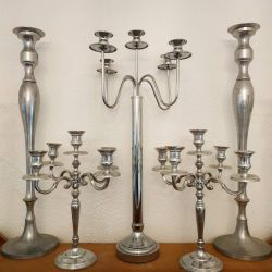 Location chandeliers en métal argenté