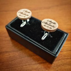 Boutons de manchette en bois personnalisé avec gravure