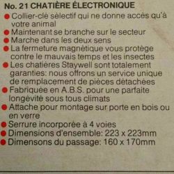 Chatiere 4 positions - staywell (avec collier)