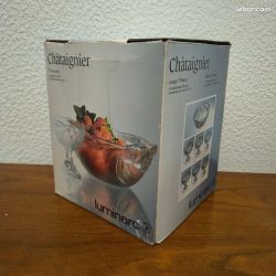 6 coupes à fruits avec saladier en verre luminarc service châtaignier