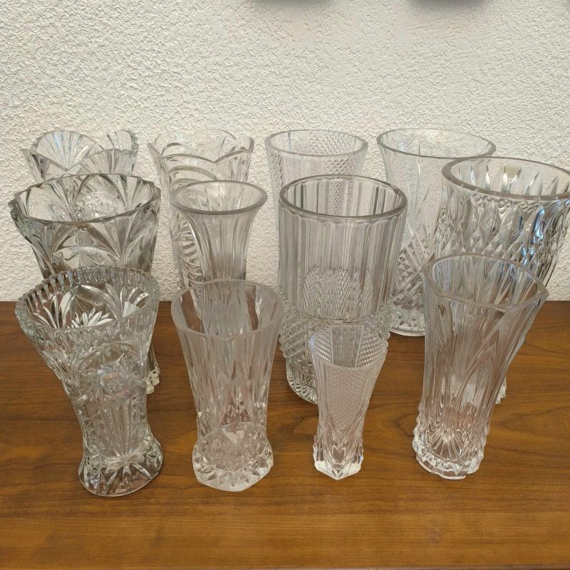 Location vases en cristal (lot de 3)
