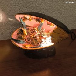Objet de décoration :lampe coquillage, moule, poissons, decor marin, valauris 