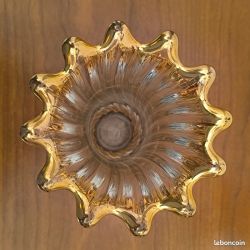 Ancien vase en cristal de Bayel enrichi en manganèse année 50