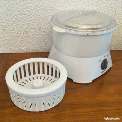 éplucheur 2 en 1 : pour pommes de terre, oignons, carottes avec un panier essoreuse à salade