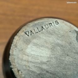 Service à café vallauris en faience vintage noir et rose (25 pièces année 60 ?)