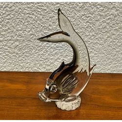 Poisson en verre enrichi en manganèse (murano ?)
