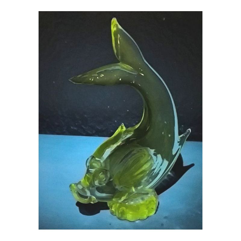 Poisson en verre enrichi en manganèse (murano ?)