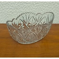 Plat de service en verre enrichi en manganese / coupe retro / ancien vide poche / corbeille vintage