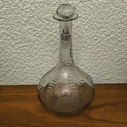 Carafe a vin vintage ou vase verre soufflé enrichi en manganese