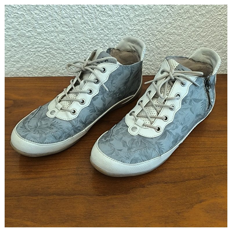 Chaussures p41 femme mustang blanche / grise, basket basse