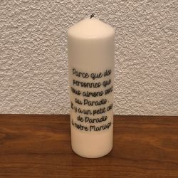 Cierge / bougie personnalisée avec texte ou photo