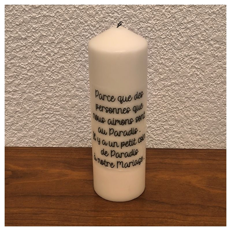 Cierge / bougie personnalisée avec texte ou photo