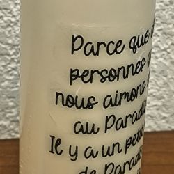 Cierge / bougie personnalisée avec texte ou photo