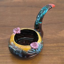Cendrier céramique de Vallauris années 60, forme de pipe