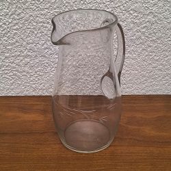 Carafe vintage à eau / orangeade verre ancien enrichi en manganese