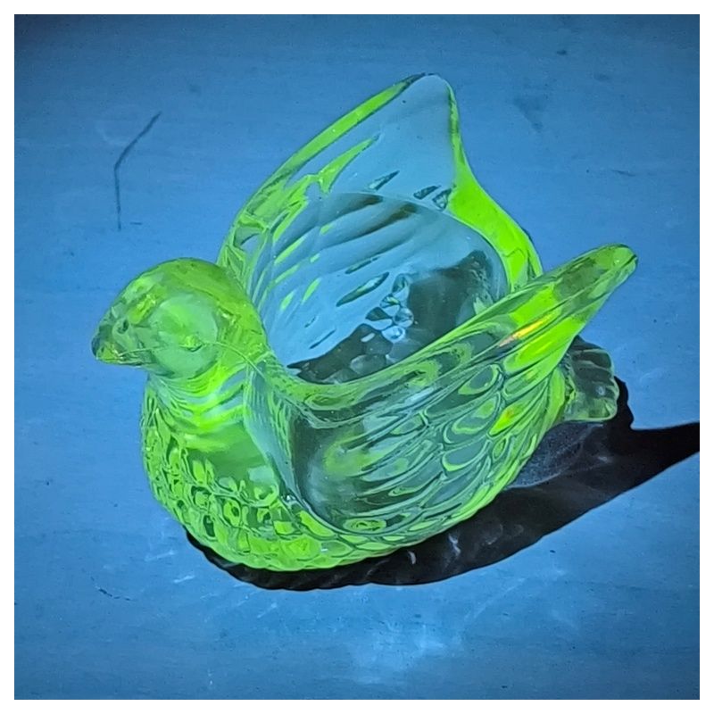 Photophore colombe signé avon en verre enrichi en manganese En verre épais (façon cristal) A utiliser avec des bougies cha