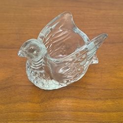 Photophore colombe signé avon en verre enrichi en manganese En verre épais (façon cristal) A utiliser avec des bougies cha