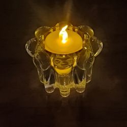 bougeoire en verre cristal  signé cognac polignac