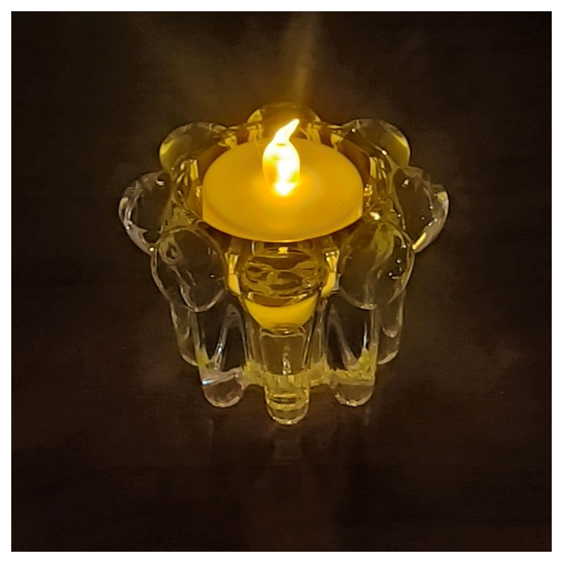 bougeoire en verre cristal  signé cognac polignac