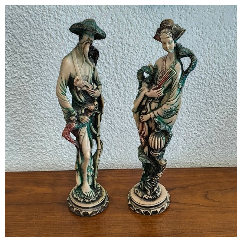 Couple de statuettes chinoises
