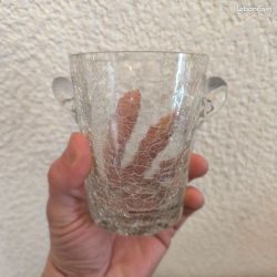 Petit seau a glace en verre craquelé enrichi en manganese