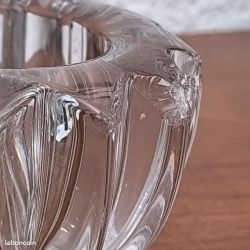 Bougeoir photophore vintage en cristal enrichi en manganese