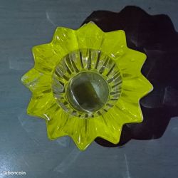 Bougeoir photophore vintage en cristal enrichi en manganese