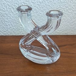 Bougeoir en cristal (cristallerie vannes le chatel) enrichi en manganese