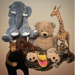 Peluches pour déco Photobooth XXL les Animaux de la jungle en location sur Dunkerque
