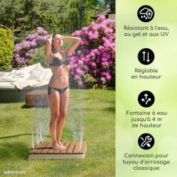 Douche de jardin / dalle imitation bois à brancher sur votre tuyau d arrosage