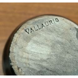 Service à café vallauris en faience vintage noir et rose (25 pièces année 70 ?)