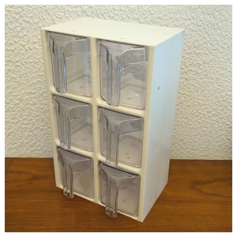 Petite armoire vintage avec tiroirs en plastique / bocaux de rangement pour la cuisine (Siematic)