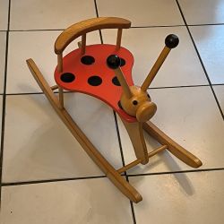 Coccinelle à bascule en bois – Jeu enfant