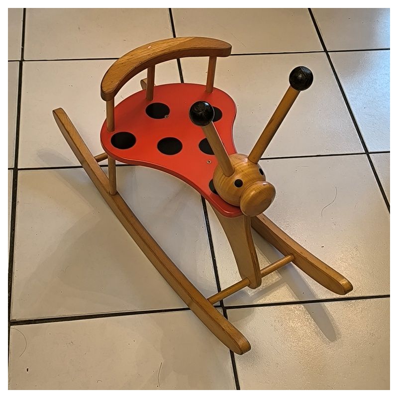 Coccinelle à bascule en bois – Jeu enfant