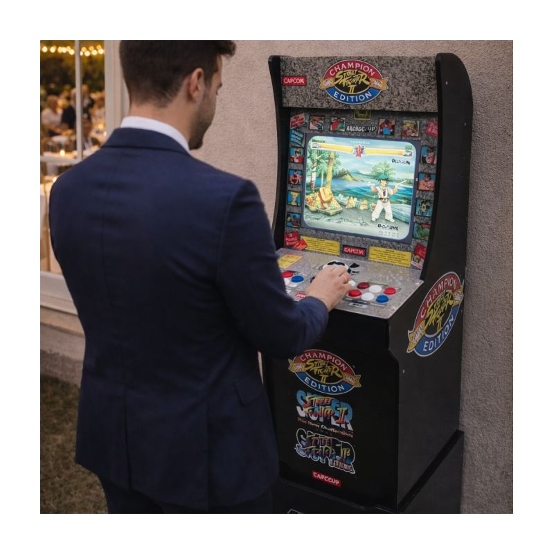  Location borne d'arcade rétrogaming avec le jeu Street Fighter 2 sur Dunkerque
