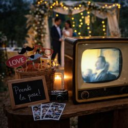  location télévision vintage avec possibilité de lecture de photos et vidéos