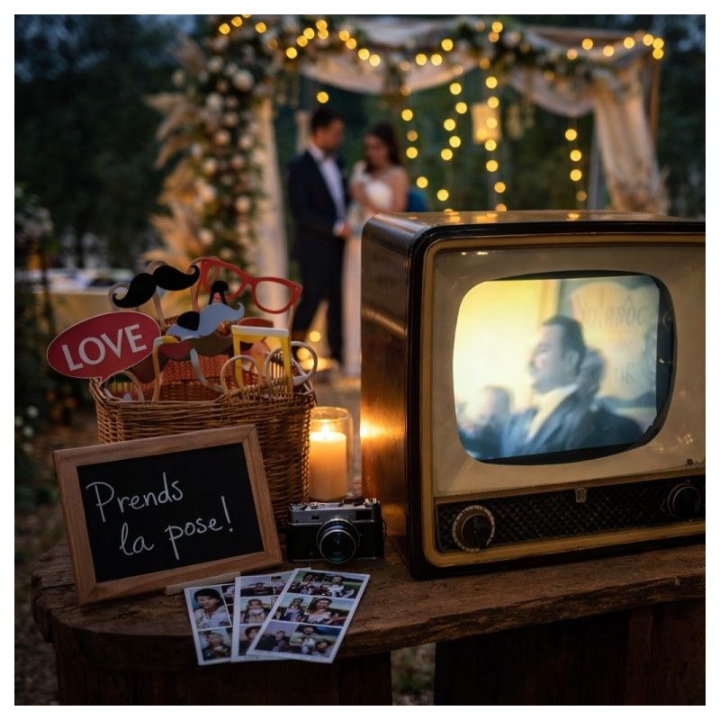  location télévision vintage avec possibilité de lecture de photos et vidéos