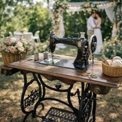 Location machine à coudre vintage sur Dunkerque / pour déco mariage rétro