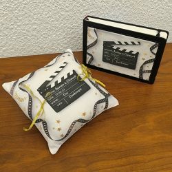 Ensemble Porte alliances avec livre d'or thème cinéma