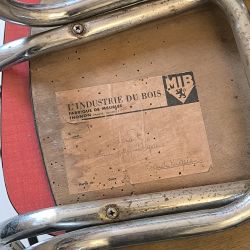 Lot de 4 chaises vintage en formica rouge en l etat