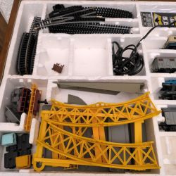 Set train lima HO en l' état avec locomotive, wagons, déchargeur de contenaires
