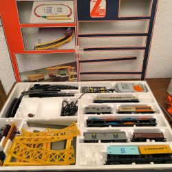 Set train lima HO en l' état avec locomotive, wagons, déchargeur de contenaires