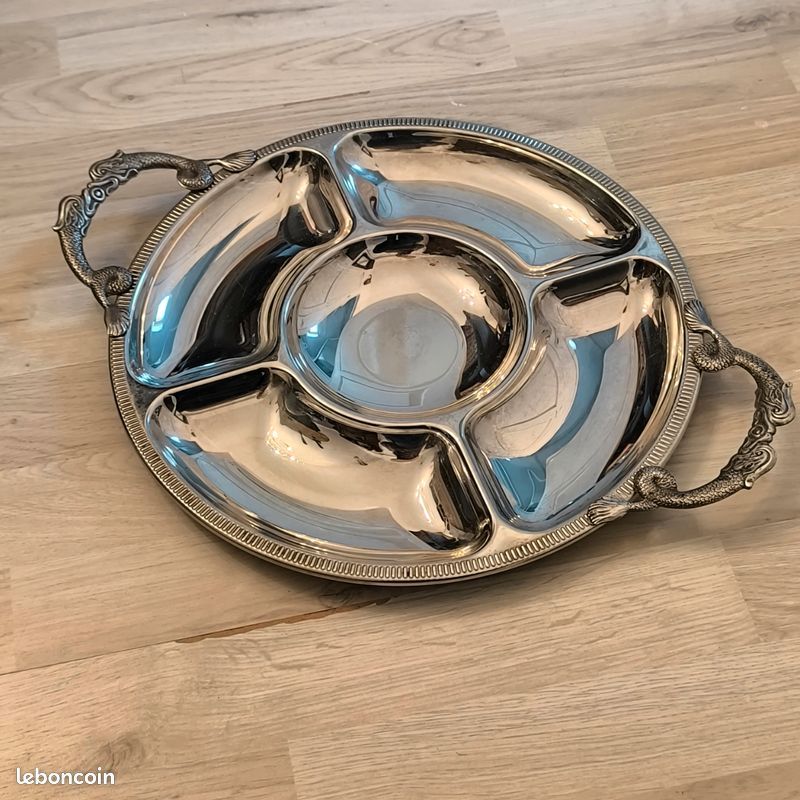 Plateau en inox à hors-d’œuvre Jean Couzon – Modèle Président – 35 cm